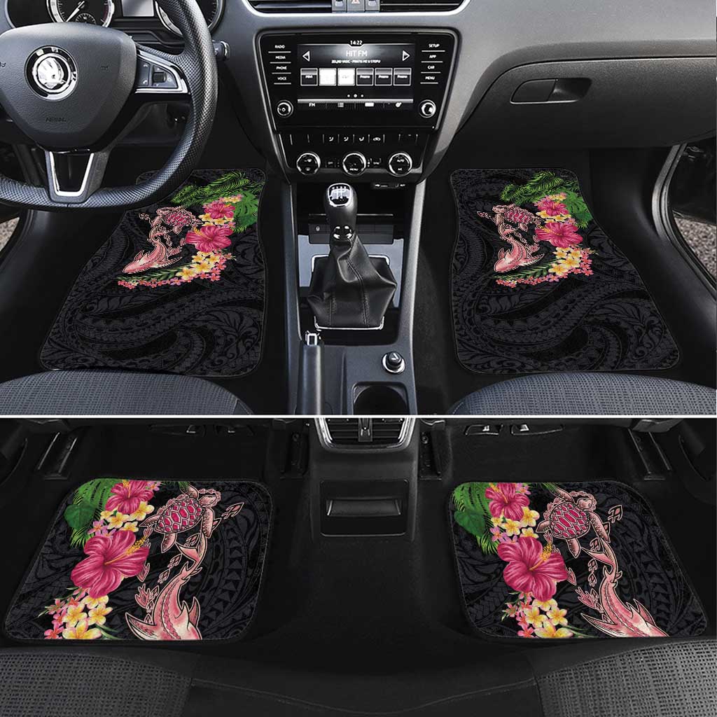 Hawaiian Tropical Plants Turtle and Shark Car Mats Polynesian Art Tattoo