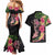 Hawaiian Tropical Plants Turtle and Shark Couples Matching Mermaid Dress and Hawaiian Shirt Polynesian Art Tattoo