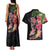 Hawaiian Tropical Plants Turtle and Shark Couples Matching Tank Maxi Dress and Hawaiian Shirt Polynesian Art Tattoo