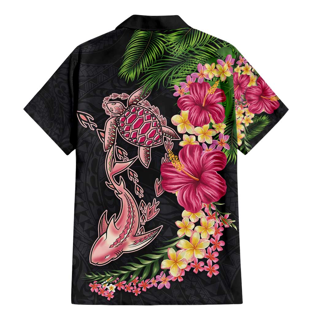 Hawaiian Tropical Plants Turtle and Shark Family Matching Mermaid Dress and Hawaiian Shirt Polynesian Art Tattoo