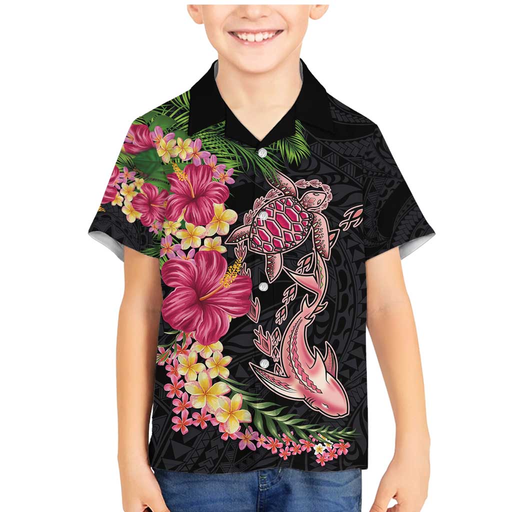 Hawaiian Tropical Plants Turtle and Shark Family Matching Mermaid Dress and Hawaiian Shirt Polynesian Art Tattoo