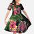 Hawaiian Tropical Plants Turtle and Shark Family Matching Off The Shoulder Long Sleeve Dress and Hawaiian Shirt Polynesian Art Tattoo