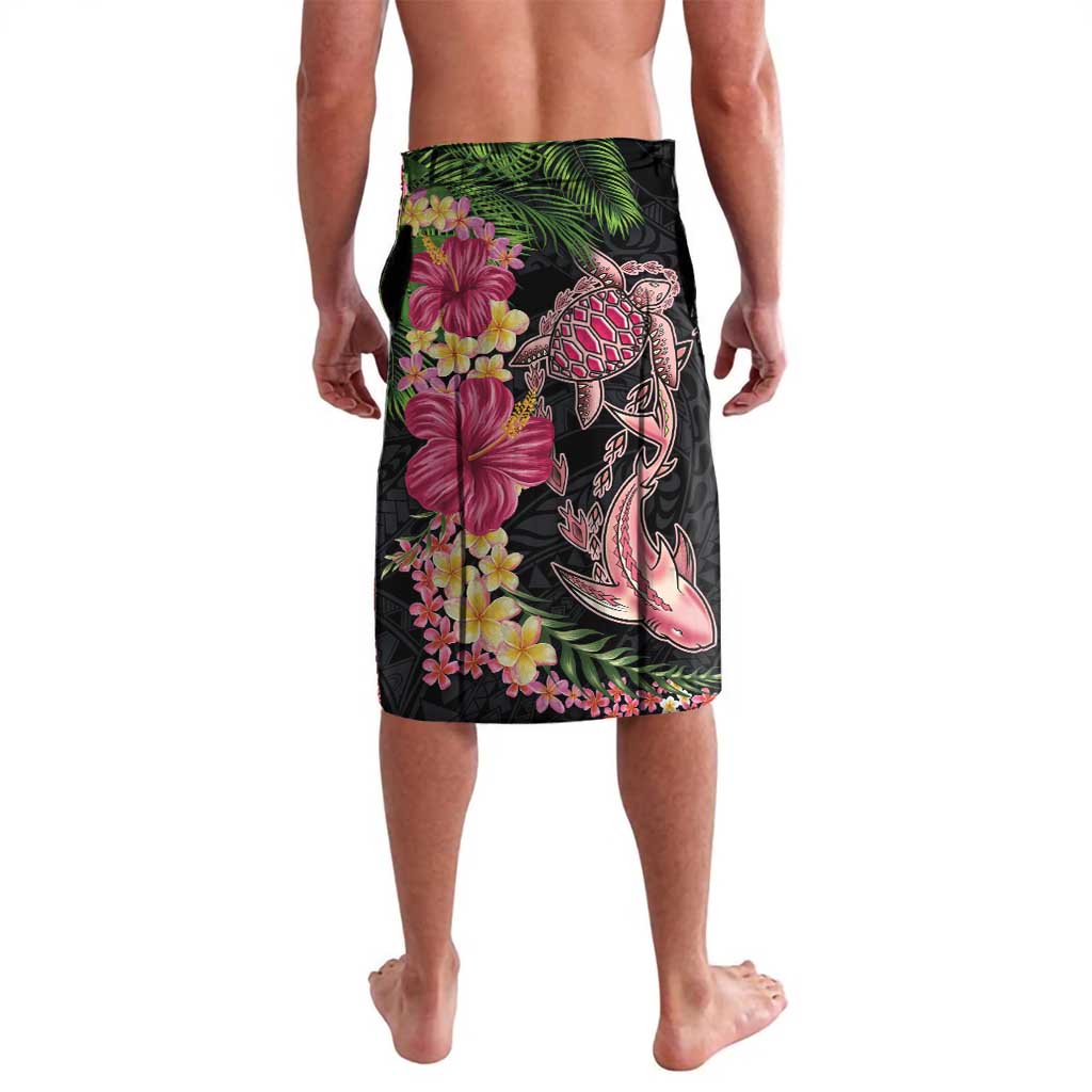 Hawaiian Tropical Plants Turtle and Shark Lavalava Polynesian Art Tattoo