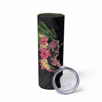 Hawaiian Tropical Plants Turtle and Shark Skinny Tumbler Polynesian Art Tattoo