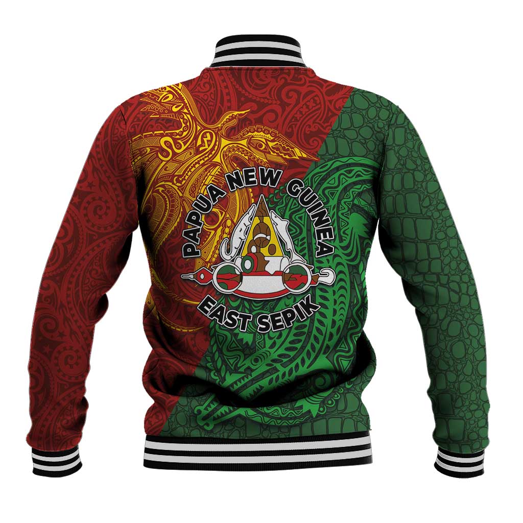 Papua New Guinea East Sepik Province Baseball Jacket Tribal Crocodile Birds of Paradise Melanesian Tattoo