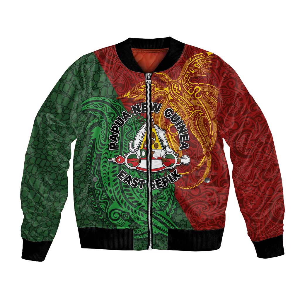 Papua New Guinea East Sepik Province Bomber Jacket Tribal Crocodile Birds of Paradise Melanesian Tattoo
