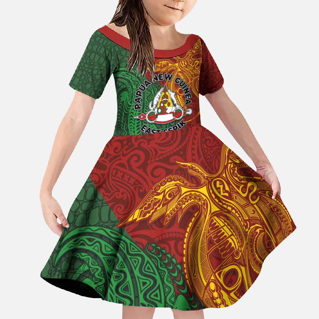 Papua New Guinea East Sepik Province Family Matching Mermaid Dress and Hawaiian Shirt Tribal Crocodile Birds of Paradise Melanesian Tattoo