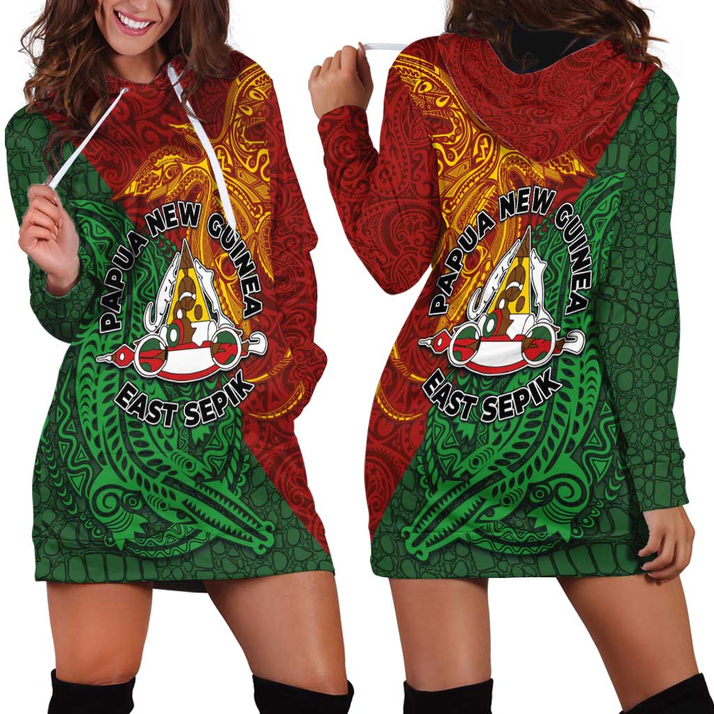 Papua New Guinea East Sepik Province Hoodie Dress Tribal Crocodile Birds of Paradise Melanesian Tattoo