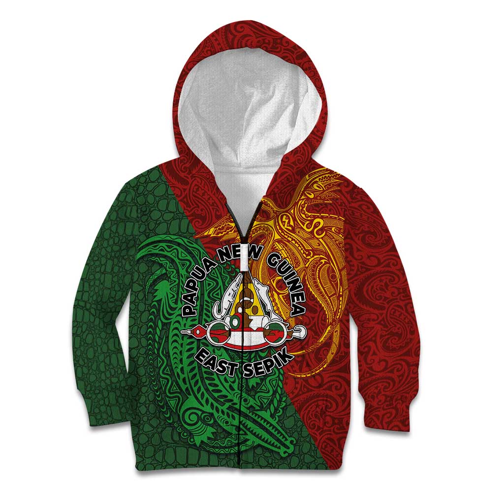 Papua New Guinea East Sepik Province Kid Hoodie Tribal Crocodile Birds of Paradise Melanesian Tattoo