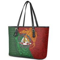 Papua New Guinea East Sepik Province Leather Tote Bag Tribal Crocodile Birds of Paradise Melanesian Tattoo