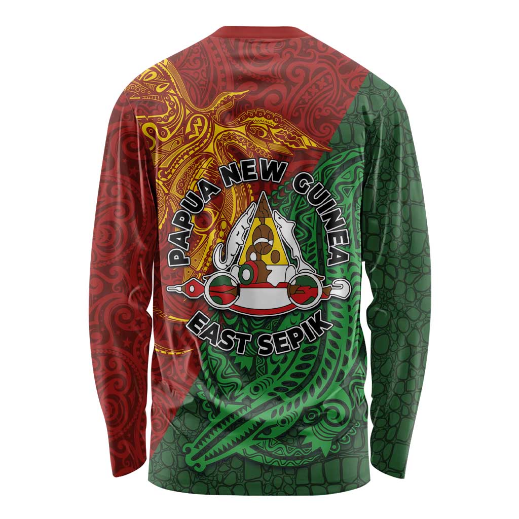 Papua New Guinea East Sepik Province Long Sleeve Shirt Tribal Crocodile Birds of Paradise Melanesian Tattoo