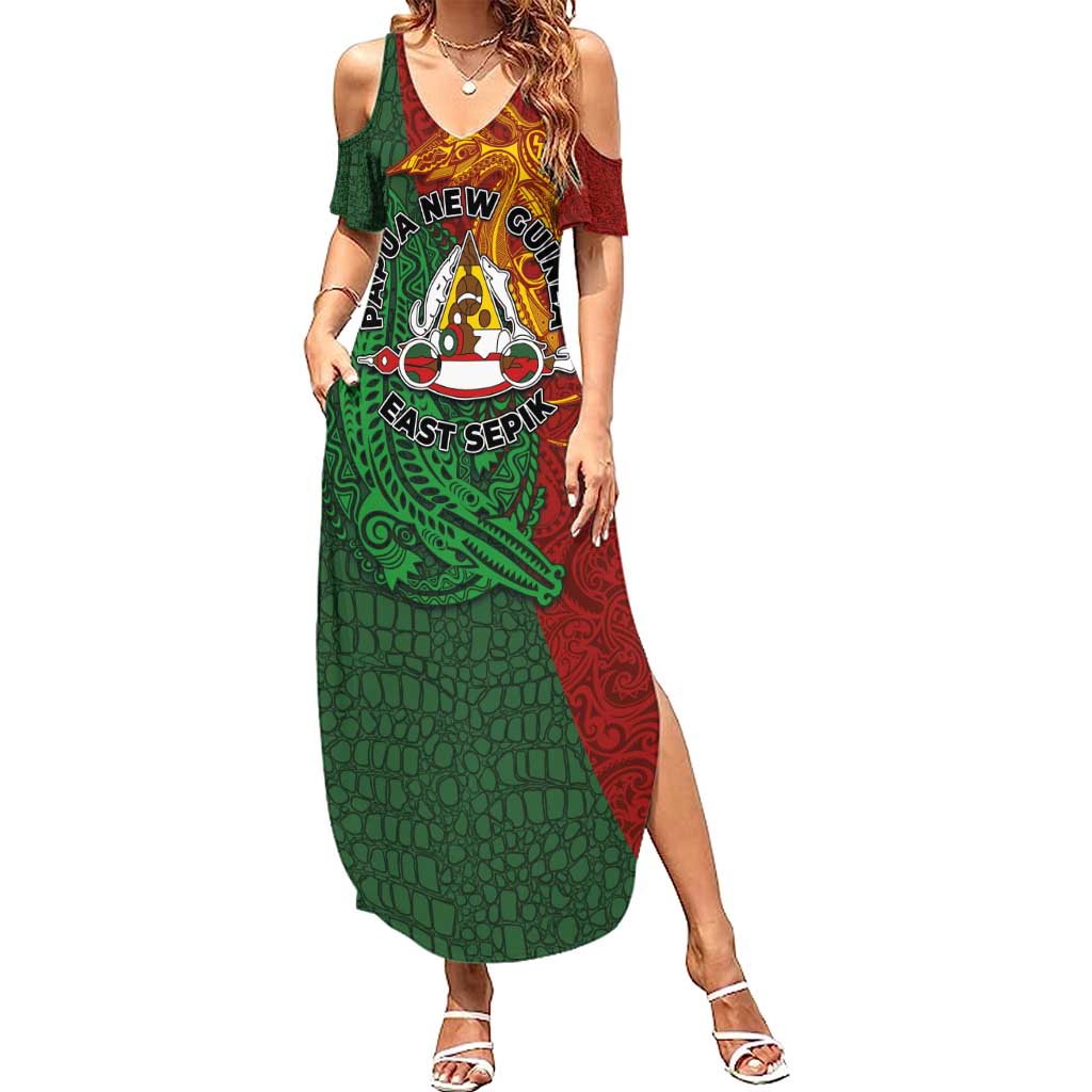 Papua New Guinea East Sepik Province Summer Maxi Dress Tribal Crocodile Birds of Paradise Melanesian Tattoo