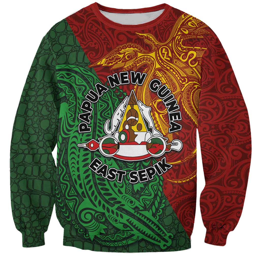 Papua New Guinea East Sepik Province Sweatshirt Tribal Crocodile Birds of Paradise Melanesian Tattoo