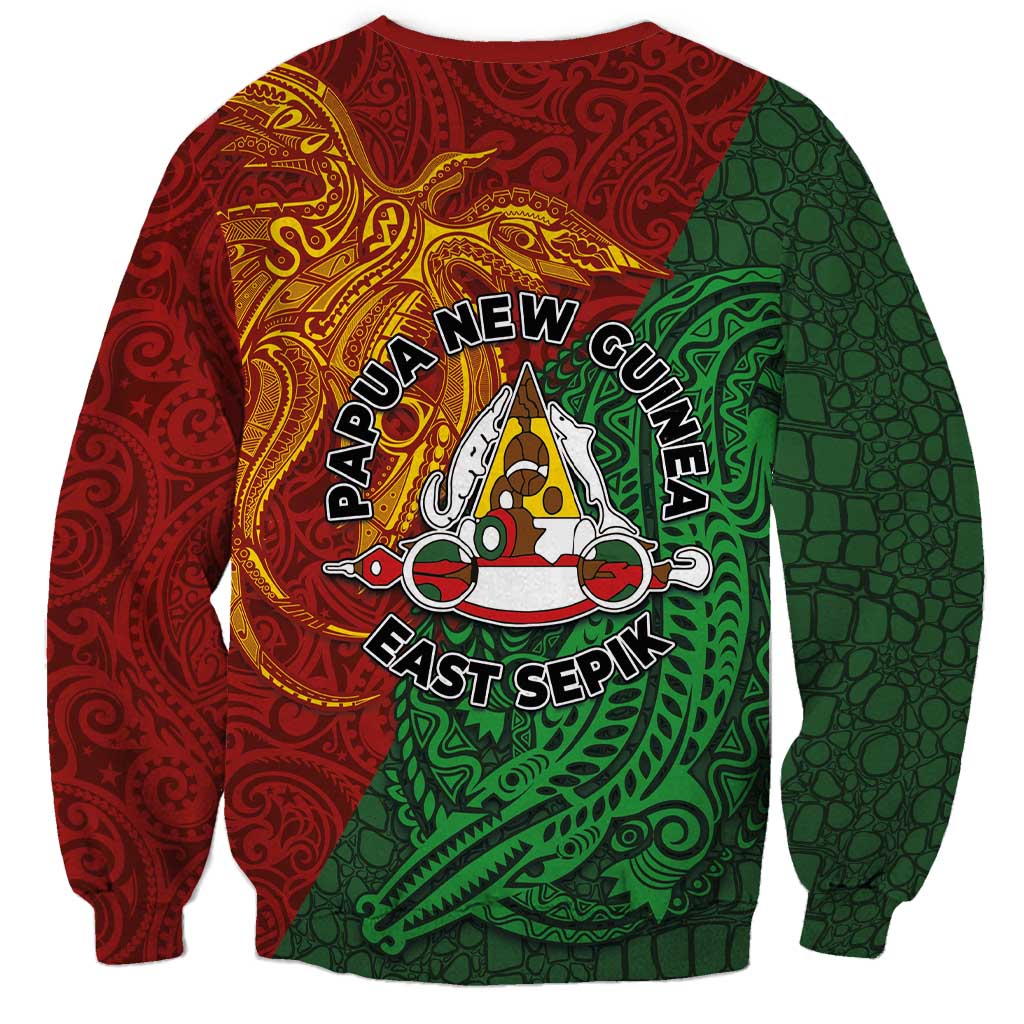 Papua New Guinea East Sepik Province Sweatshirt Tribal Crocodile Birds of Paradise Melanesian Tattoo