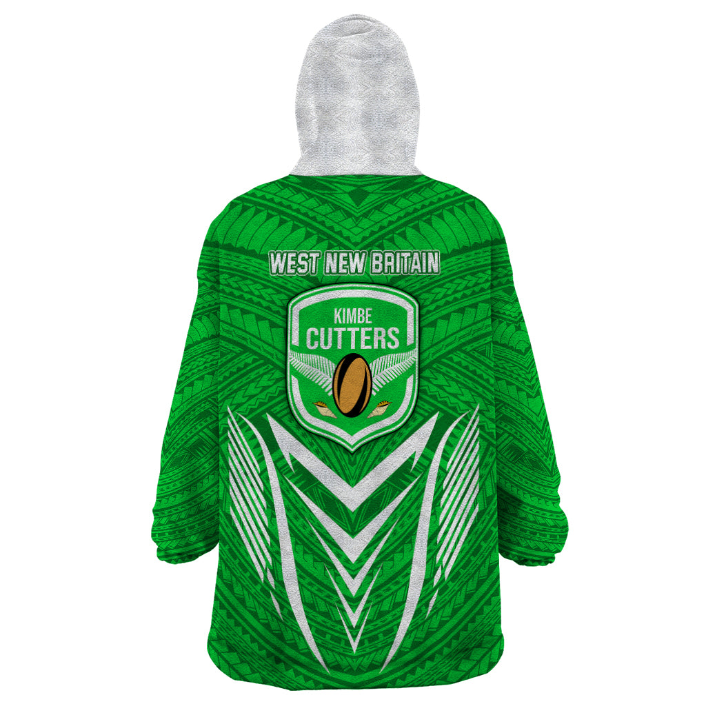 Kimbe Cutters Rugby Wearable Blanket Hoodie Papua New Guinea Polynesian Tattoo Green Version LT03 - Polynesian Pride