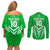 Custom Kimbe Cutters Rugby Couples Matching Off Shoulder Short Dress and Long Sleeve Button Shirts Papua New Guinea Polynesian Tattoo Green Version LT03 - Polynesian Pride