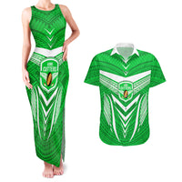 Custom Kimbe Cutters Rugby Couples Matching Tank Maxi Dress and Hawaiian Shirt Papua New Guinea Polynesian Tattoo Green Version LT03 Green - Polynesian Pride