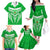 Custom Kimbe Cutters Rugby Family Matching Off Shoulder Long Sleeve Dress and Hawaiian Shirt Papua New Guinea Polynesian Tattoo Green Version LT03 - Polynesian Pride