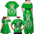 Custom Kimbe Cutters Rugby Family Matching Off Shoulder Long Sleeve Dress and Hawaiian Shirt Papua New Guinea Polynesian Tattoo Green Version LT03 - Polynesian Pride