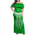 Custom Kimbe Cutters Rugby Family Matching Off Shoulder Maxi Dress and Hawaiian Shirt Papua New Guinea Polynesian Tattoo Green Version LT03 Mom's Dress Green - Polynesian Pride