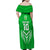 Custom Kimbe Cutters Rugby Family Matching Off Shoulder Maxi Dress and Hawaiian Shirt Papua New Guinea Polynesian Tattoo Green Version LT03 - Polynesian Pride