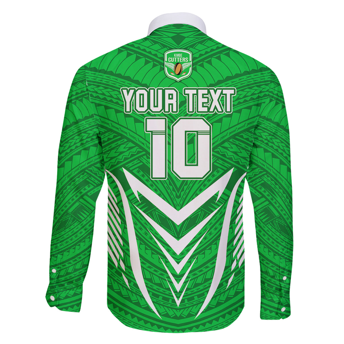 Custom Kimbe Cutters Rugby Family Matching Off Shoulder Short Dress and Hawaiian Shirt Papua New Guinea Polynesian Tattoo Green Version LT03 - Polynesian Pride