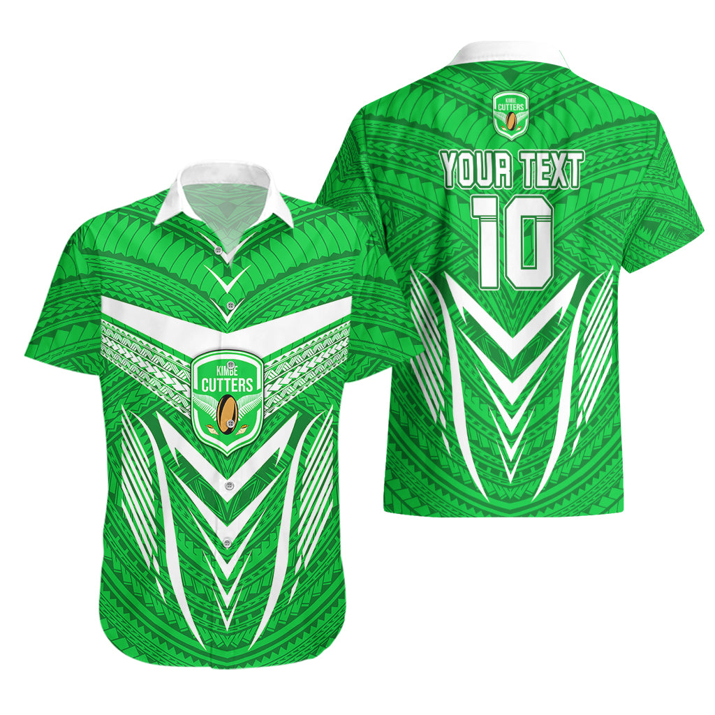 Custom Kimbe Cutters Rugby Hawaiian Shirt Papua New Guinea Polynesian Tattoo Green Version LT03 - Polynesian Pride