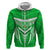 Custom Kimbe Cutters Rugby Hoodie Papua New Guinea Polynesian Tattoo Green Version LT03 Zip Hoodie Green - Polynesian Pride