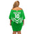 Custom Kimbe Cutters Rugby Off Shoulder Short Dress Papua New Guinea Polynesian Tattoo Green Version LT03 - Polynesian Pride