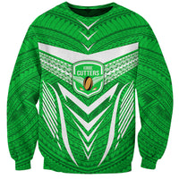 Custom Kimbe Cutters Rugby Sweatshirt Papua New Guinea Polynesian Tattoo Green Version LT03 Unisex Green - Polynesian Pride
