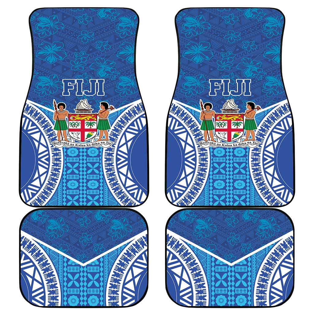 Fiji Day Car Mats Fijian Masi Tribal Hibiscus Tattoo and Tapa Pattern