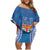 Fiji Day Family Matching Off Shoulder Short Dress and Hawaiian Shirt Fijian Masi Tribal Hibiscus Tattoo and Tapa Pattern