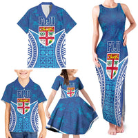 Fiji Day Family Matching Tank Maxi Dress and Hawaiian Shirt Fijian Masi Tribal Hibiscus Tattoo and Tapa Pattern