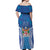 Fiji Day Off Shoulder Maxi Dress Fijian Masi Tribal Hibiscus Tattoo and Tapa Pattern