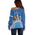 Fiji Day Off Shoulder Sweater Fijian Masi Tribal Hibiscus Tattoo and Tapa Pattern