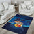 Polynesian Scuba Diving Area Rug Honu with Hibiscus and Plumeria Flower and Tapa Tribal Pattern