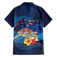 Polynesian Scuba Diving Family Matching Summer Maxi Dress and Hawaiian Shirt Honu with Hibiscus and Plumeria Flower and Tapa Tribal Pattern LT03 - Polynesian Pride