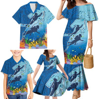 Polynesian Scuba Diving Family Matching Mermaid Dress and Hawaiian Shirt Beauty Corals with Underwater and Polynesian Pattern LT03 - Polynesian Pride