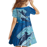 Polynesian Scuba Diving Family Matching Off Shoulder Short Dress and Hawaiian Shirt Beauty Corals with Underwater and Polynesian Pattern LT03 - Polynesian Pride