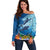 Polynesian Scuba Diving Off Shoulder Sweater Beauty Corals with Underwater and Polynesian Pattern