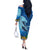 Polynesian Scuba Diving Off The Shoulder Long Sleeve Dress Beauty Corals with Underwater and Polynesian Pattern