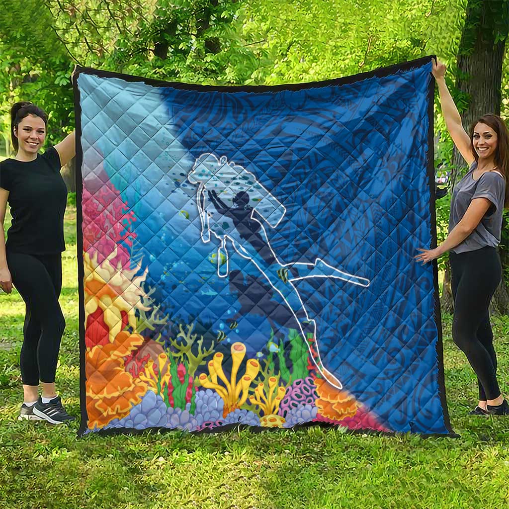 Polynesian Scuba Diving Quilt Beauty Corals with Underwater and Polynesian Pattern LT03 - Polynesian Pride
