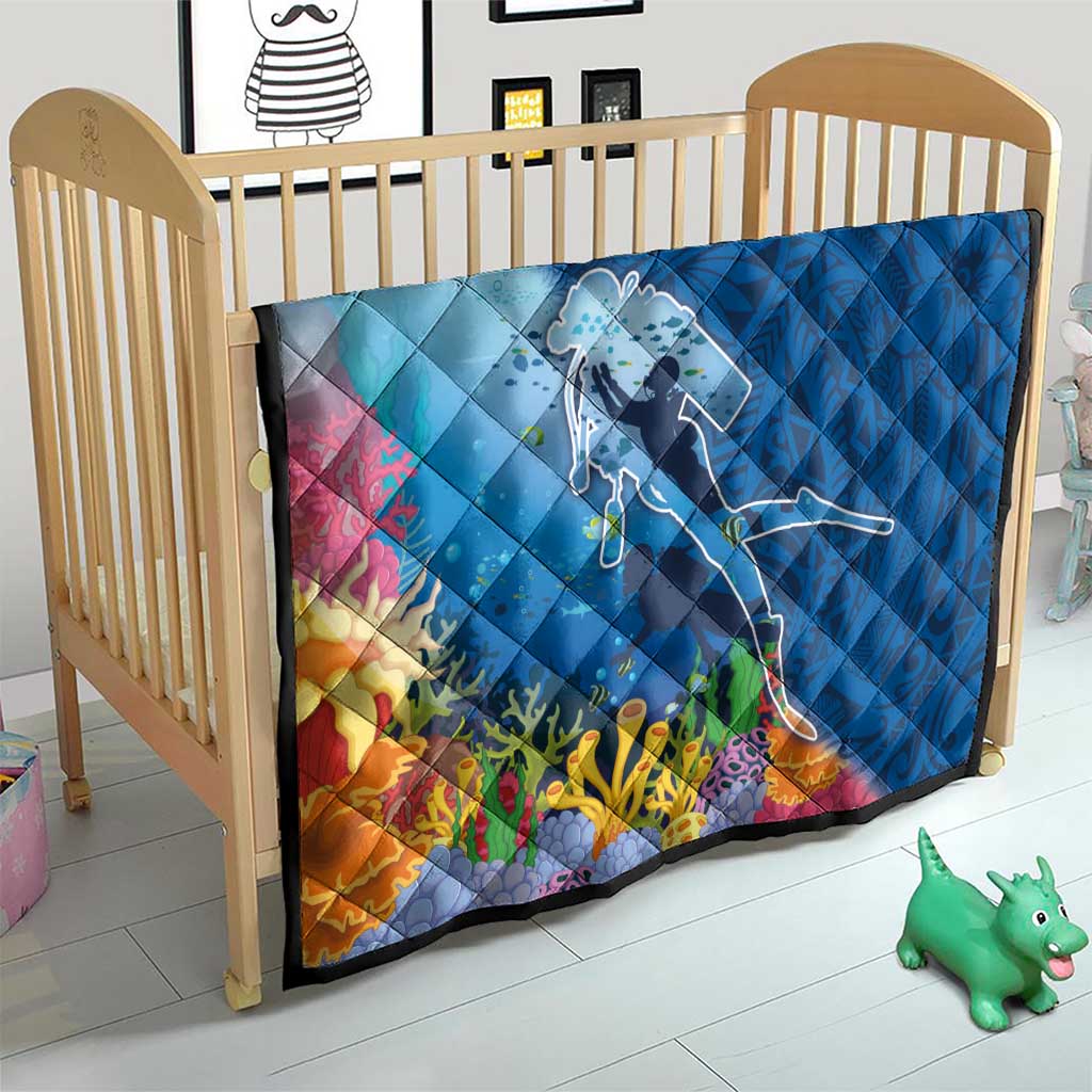 Polynesian Scuba Diving Quilt Beauty Corals with Underwater and Polynesian Pattern LT03 - Polynesian Pride