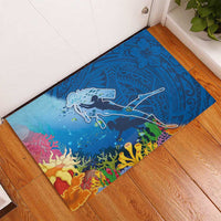 Polynesian Scuba Diving Rubber Doormat Beauty Corals with Underwater and Polynesian Pattern LT03 - Polynesian Pride