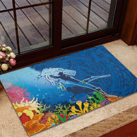 Polynesian Scuba Diving Rubber Doormat Beauty Corals with Underwater and Polynesian Pattern LT03 - Polynesian Pride