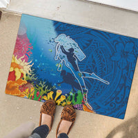 Polynesian Scuba Diving Rubber Doormat Beauty Corals with Underwater and Polynesian Pattern LT03 - Polynesian Pride