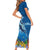 Polynesian Scuba Diving Short Sleeve Bodycon Dress Beauty Corals with Underwater and Polynesian Pattern