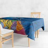 Polynesian Scuba Diving Tablecloth Beauty Corals with Underwater and Polynesian Pattern LT03 - Polynesian Pride