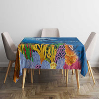 Polynesian Scuba Diving Tablecloth Beauty Corals with Underwater and Polynesian Pattern LT03 - Polynesian Pride