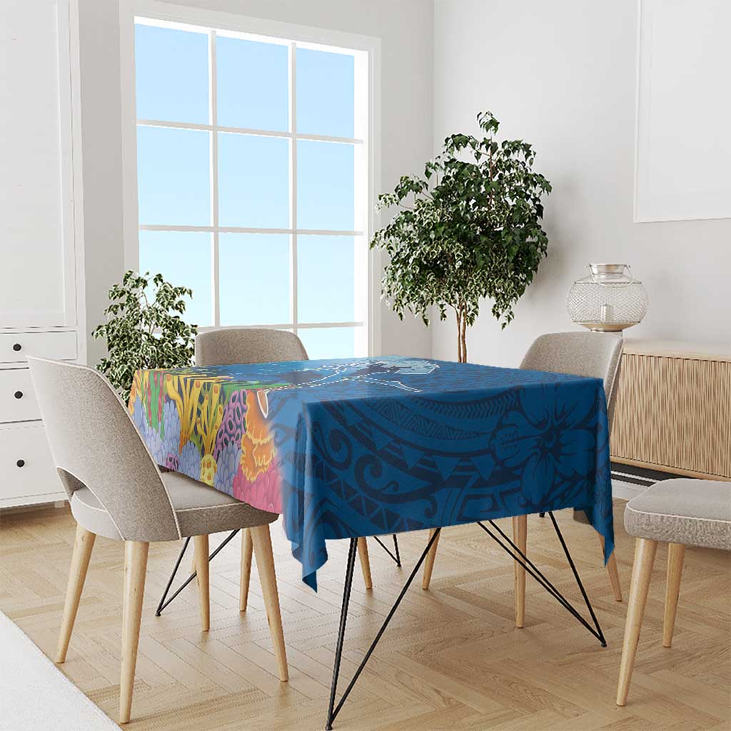 Polynesian Scuba Diving Tablecloth Beauty Corals with Underwater and Polynesian Pattern LT03 - Polynesian Pride